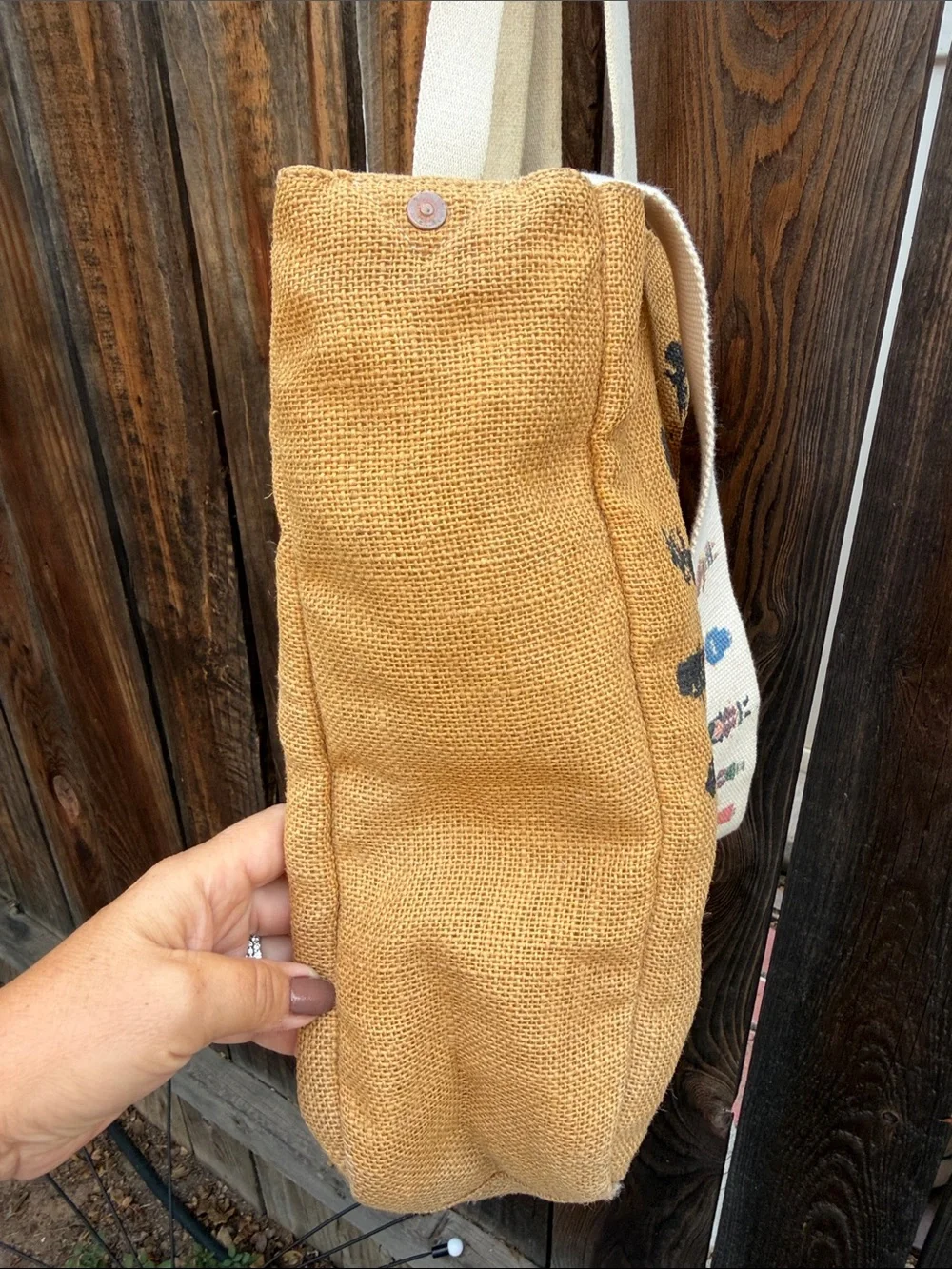 FEED Burlap Large Tote Bag with crossbody strap.❤️RARE